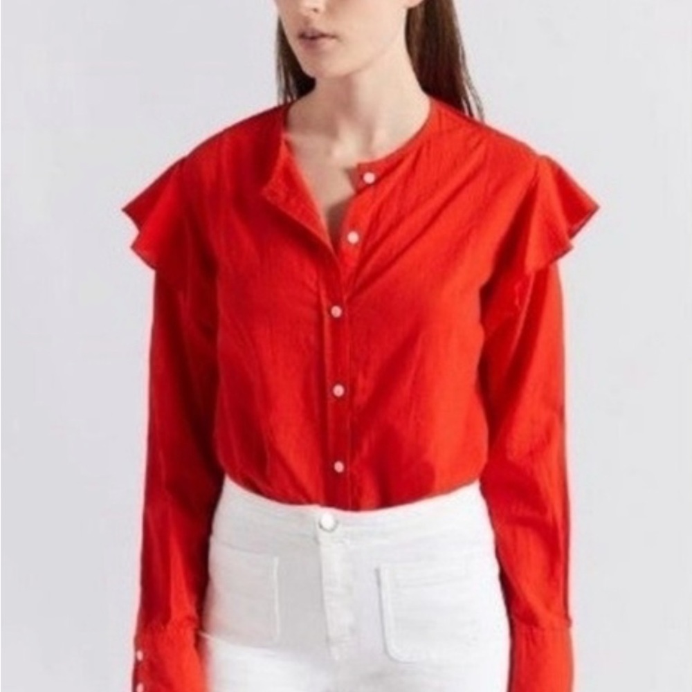 Current/Elliott Red Button Down Shirt - image 2